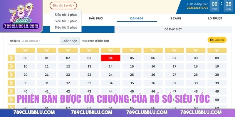 Các phiên bản được ưa chuộng của xổ số siêu tốc